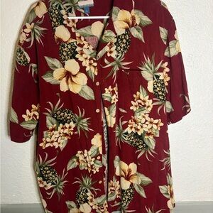 Breakwater Hawaiian Button-Up Shirt – XL (Pineapples & Tropical Floral)